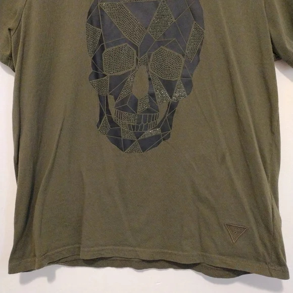 Guess - Men's Skull Rhinestone Short Sleeves Tee - Picture 4 of 11